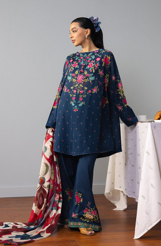Coco by Zara Shahjahan Printed Lawn Unstitched 3 Piece Suit - 6B - ZS26PRTS - Blue - Summer Collection