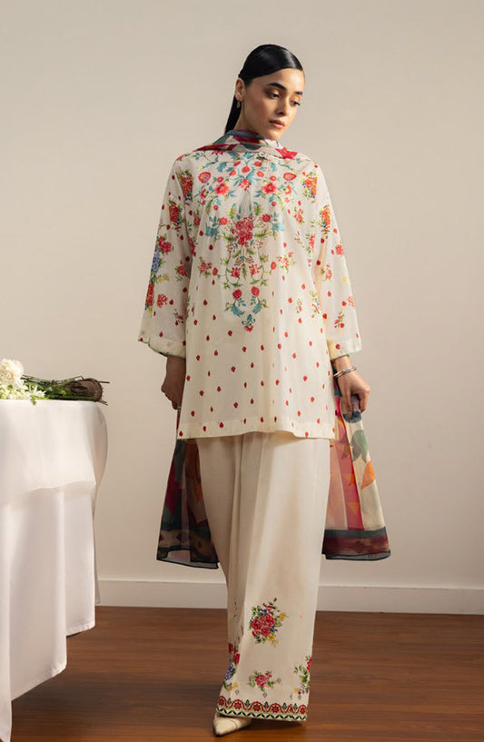 Coco by Zara Shahjahan Printed Lawn Unstitched 3 Piece Suit - 6A - ZS26PRTS - Fawn - Summer Collection