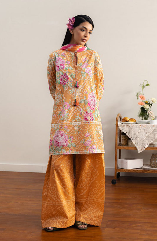 Coco by Zara Shahjahan Printed Lawn Unstitched 3 Piece Suit - 4A - ZS26PRTS - Orange - Summer Collection