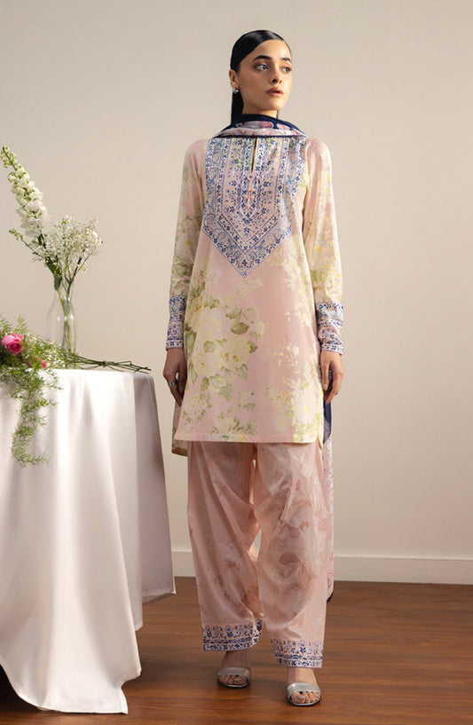 Coco by Zara Shahjahan Printed Lawn Unstitched 3 Piece Suit - 1A - ZS26PRTS - Pink - Summer Collection