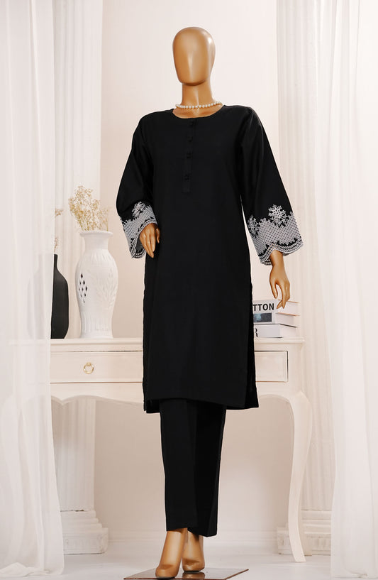 Monochrome by Amna Khadija Embroidered Cotton Stitched 2 Piece Suit - AM25MNC - D-273 - Black - Summer Collection