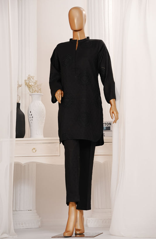 Monochrome by Amna Khadija Embroidered Cotton Stitched 2 Piece Suit - AM25MNC - D-274 - Black - Summer Collection
