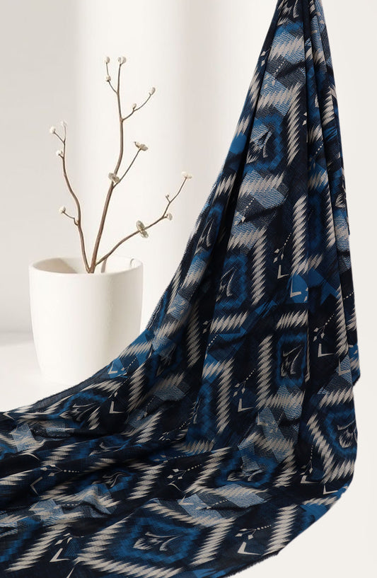 Amna Khadija Classic Printed Lawn Unstitched 2 Piece Suit - Design-19 - AK25CFL6 - Blue - Summer Collection