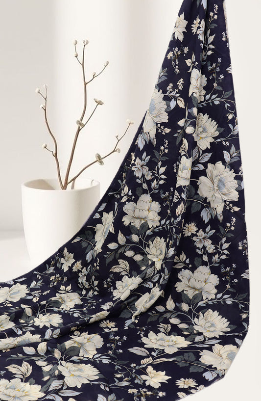 Amna Khadija Classic Printed Lawn Unstitched 2 Piece Suit - Design-20 - AK25CFL6 - Blue - Summer Collection