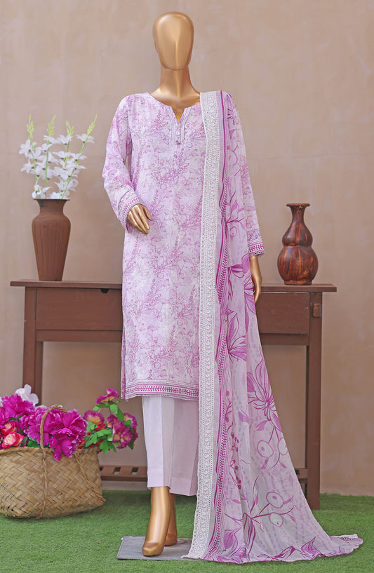 Dhagakari by HZ Textile Embroidered Lawn Unstitched 3 Piece Suit - D-09 - HZ26DGK - Purple - Summer Collection