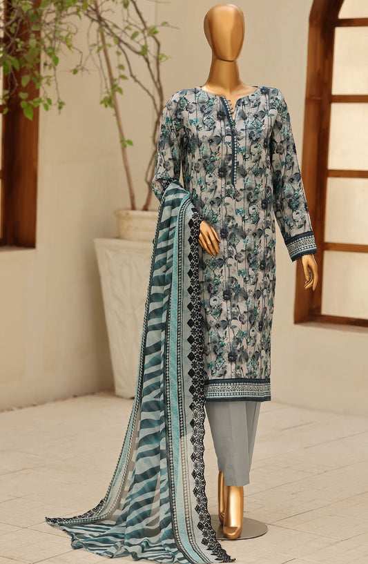 Dhagakari by HZ Textile Embroidered Lawn Unstitched 3 Piece Suit - D-02 - HZ26DGK - Green - Summer Collection