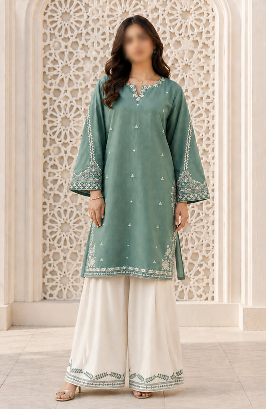 Dur e Hawa by Amna Khadija Embroidered Cotton Stitched 2 Piece Suit - AKDH-02 - AM26AKDH - Green - Summer Collection