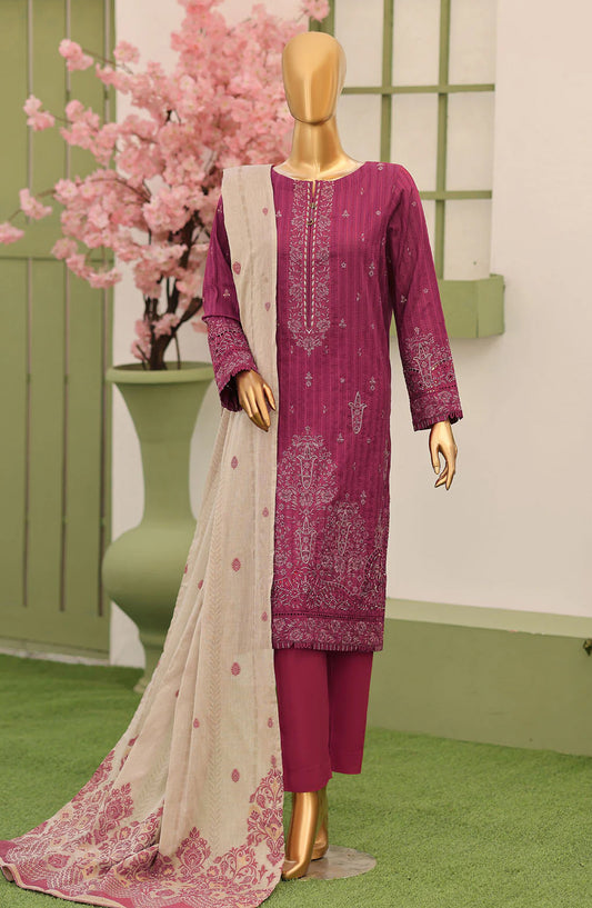 Dynasty by HZ Textiles Embroidered Lawn Unstitched 3 Piece Suit - D-03 - HZ26DYN - Pink - Festive Collection