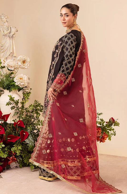 Tehzeeb by Diara Couture Embroidered Organza Stitched 3 Piece Suit - DC25THZ - ELEANOR - US-558 - Black - Festive Collection