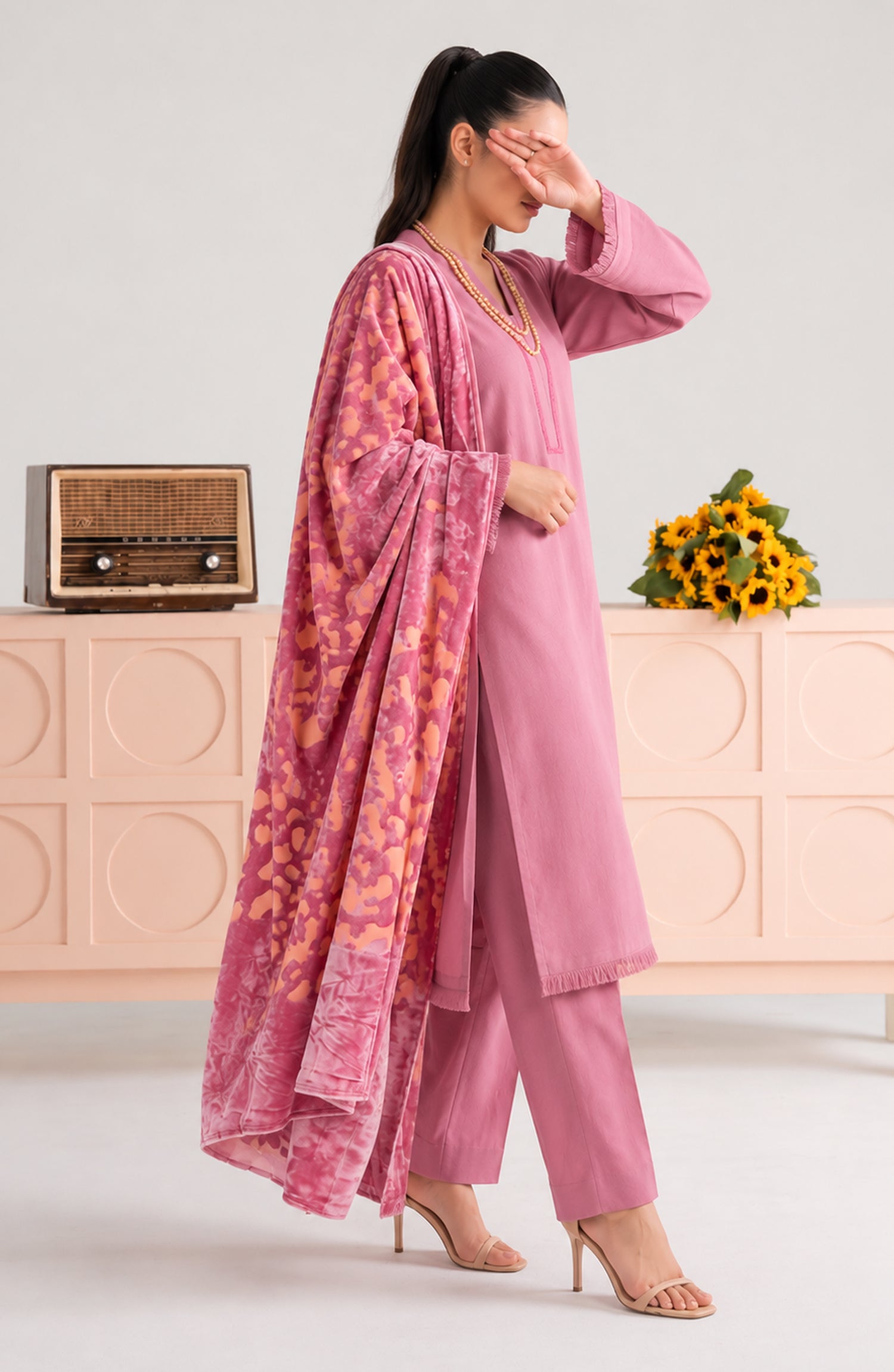 Eclat De Lilas Palachio by Amna Khadija Moonlight Unstitched 3 Piece Suit - AKED-03 - AM26EDP - Pink - Winter Collection
