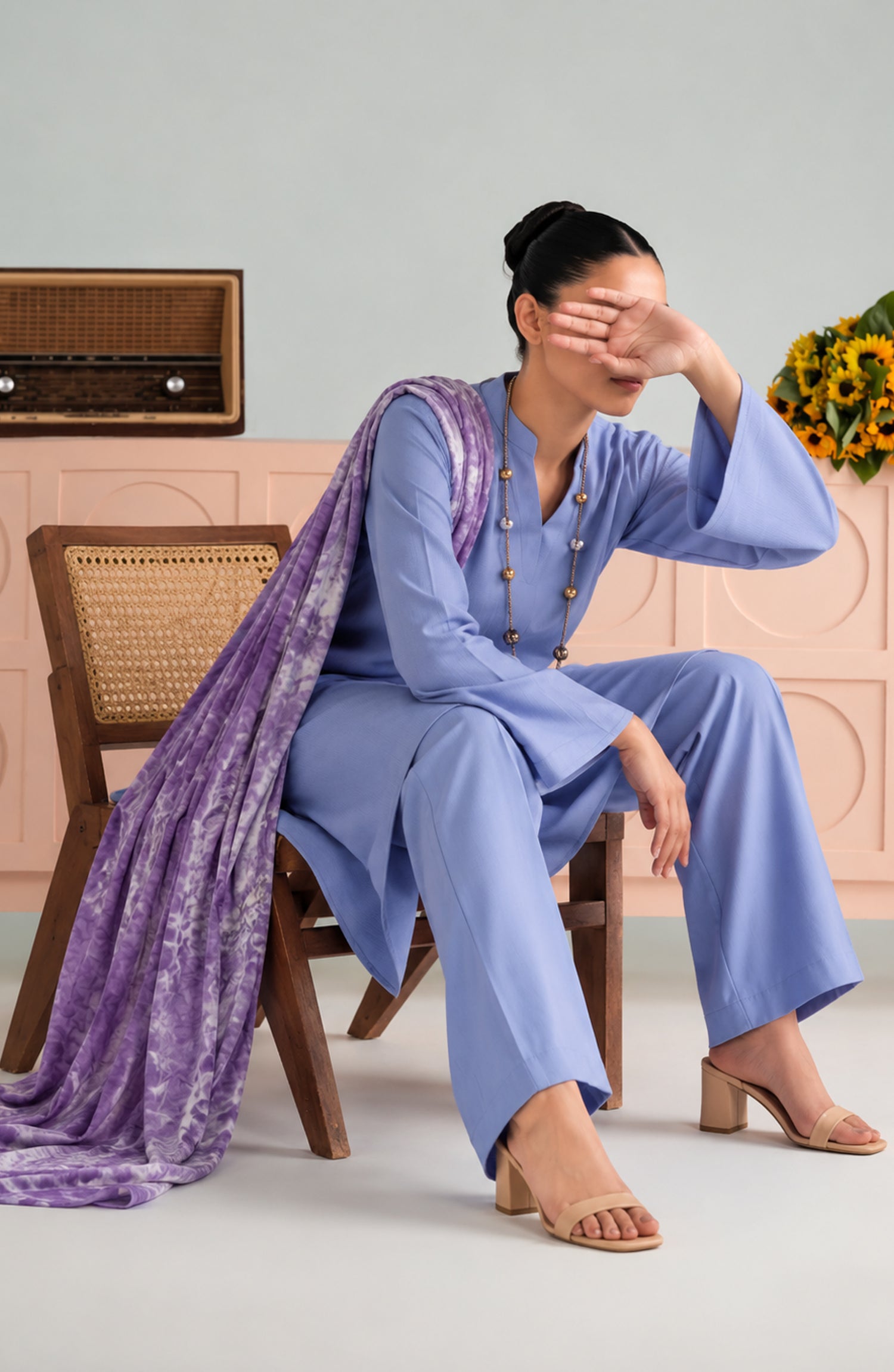 Eclat De Lilas Palachio by Amna Khadija Moonlight Unstitched 3 Piece Suit - AKED-04 - AM26EDP - Blue - Winter Collection