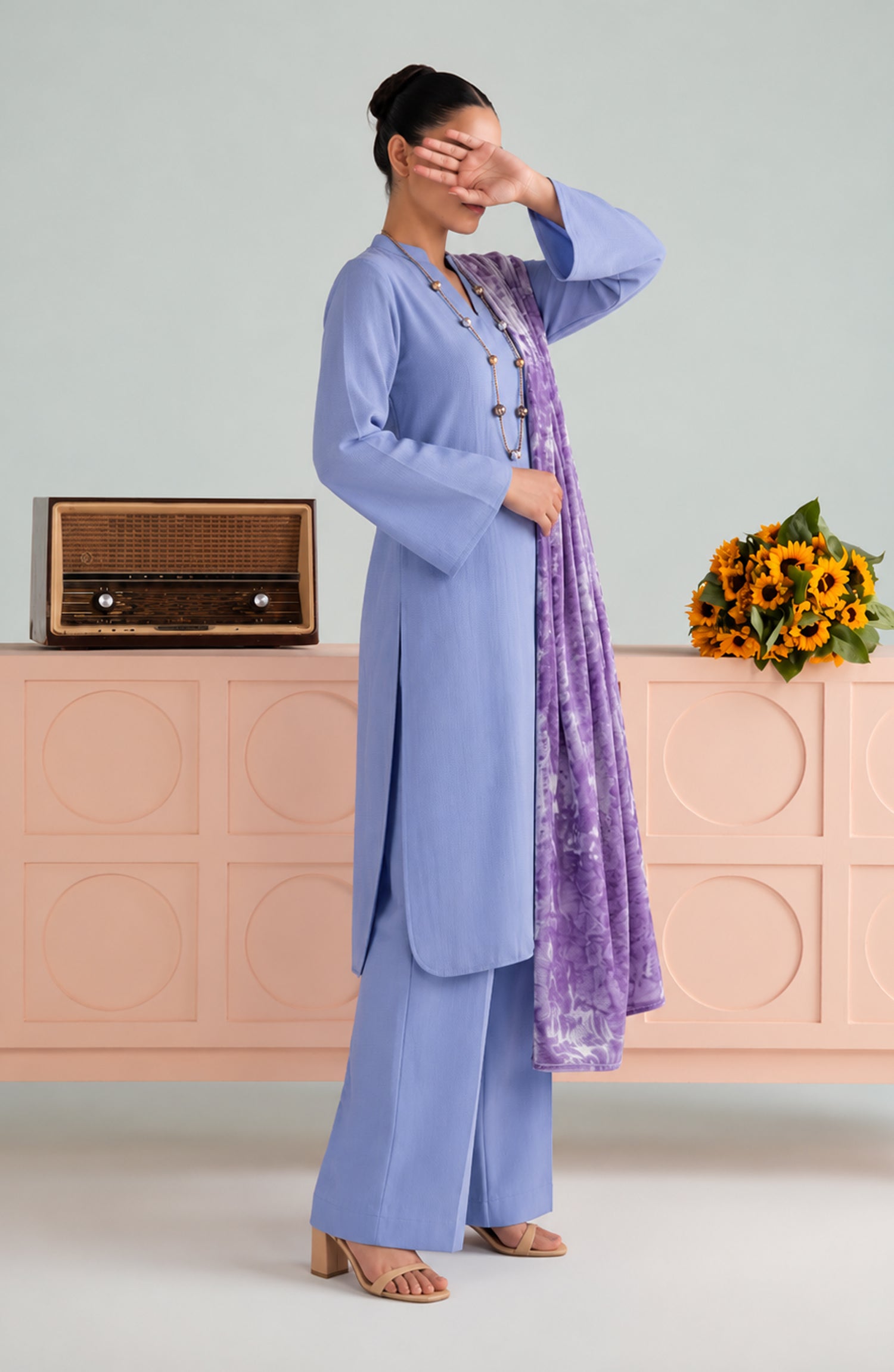Eclat De Lilas Palachio by Amna Khadija Moonlight Unstitched 3 Piece Suit - AKED-04 - AM26EDP - Blue - Winter Collection