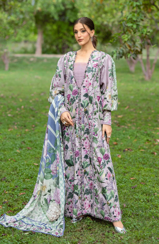 Elaf Bridgerton Printed Lawn Unstitched 3 Piece Suit - EPB-3A ELVIRA - EL26BRD - Purple - Summer Collection