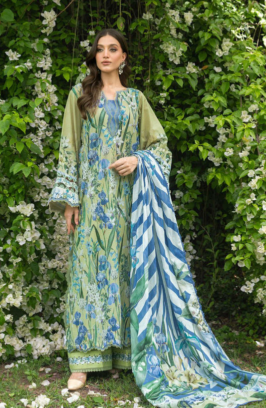 Elaf Bridgerton Printed Lawn Unstitched 3 Piece Suit - EPB-2A GARDEN AFFAIR - EL26BRD - Green - Summer Collection