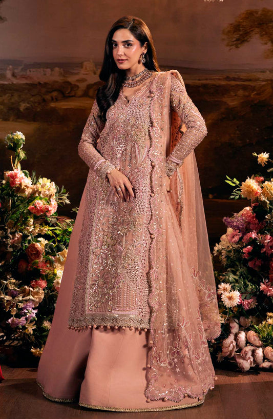 Elaf Serenade Embroidered Organza Unstitched 3 Piece Suit - EHM-03 - EL26SRN - Pink - Formal Collection