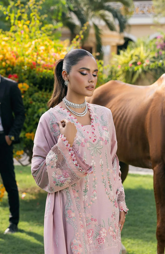 Elaf Luxury Embroidered Karandi Unstitched 3 Piece Suit - EWK-7B HUSHPINK - EL25WNL - Pink - Winter Collection