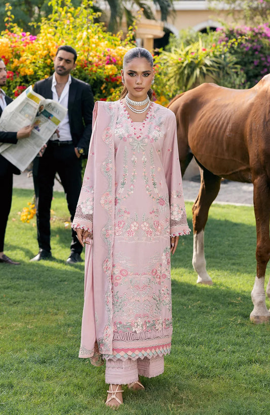 Elaf Luxury Embroidered Karandi Unstitched 3 Piece Suit - EWK-7B HUSHPINK - EL25WNL - Pink - Winter Collection
