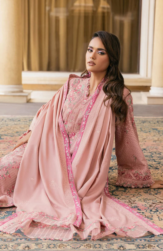 Elaf Luxury Embroidered Karandi Unstitched 3 Piece Suit - EWK-3A DUSTYROSE - EL25WNL - Pink - Winter Collection