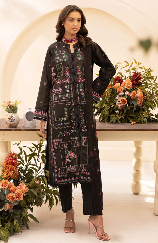 Elegance Khoobsurat by Al Karim Embroidered Lawn Unstitched 3 Piece Suit - KE-101 - AK26EGN - Black - Summer Collection