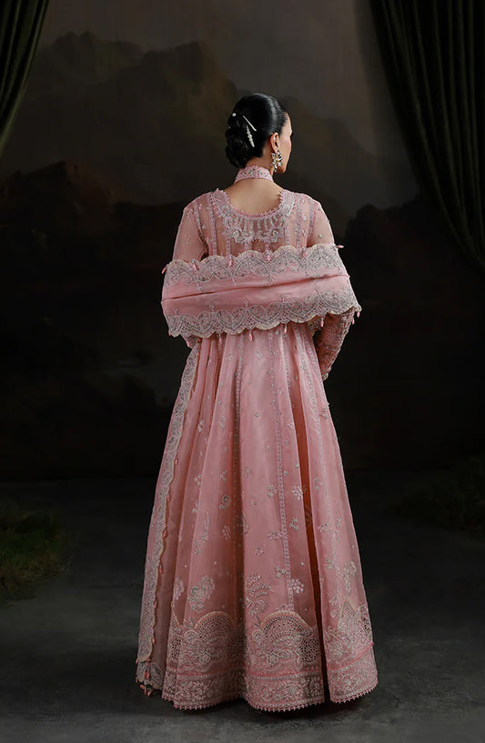 Elirah by Qalamkar Luxury Embroidered Organza Unstitched 3 Piece Suit - MF-03 BLUSH REVERIE - QL25ELR - Pink - Formals Collection