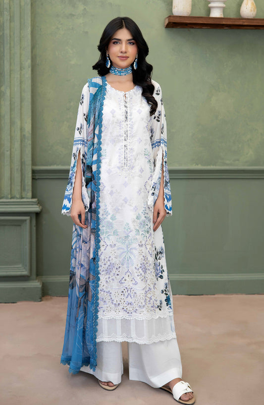 Elowen by Johra Embroidered Lawn Unstitched 3 Piece Suit - JS-631 - JH26ELW - White - Summer Collection
