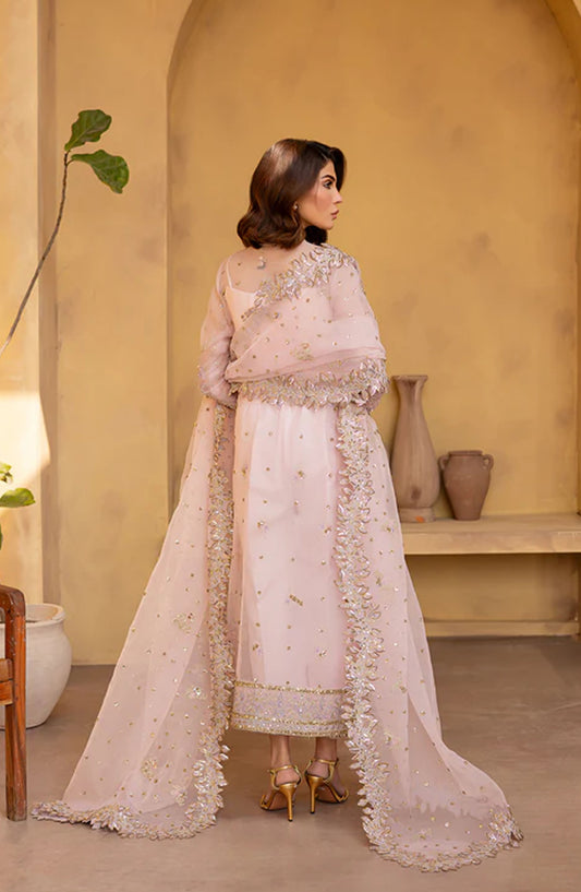 Emaan Adeel Regalia Luxury Formals Embroidered Organza Unstitched 3 Piece Suit - ED25RGLF - VELOURA - Purple - Festive Collection