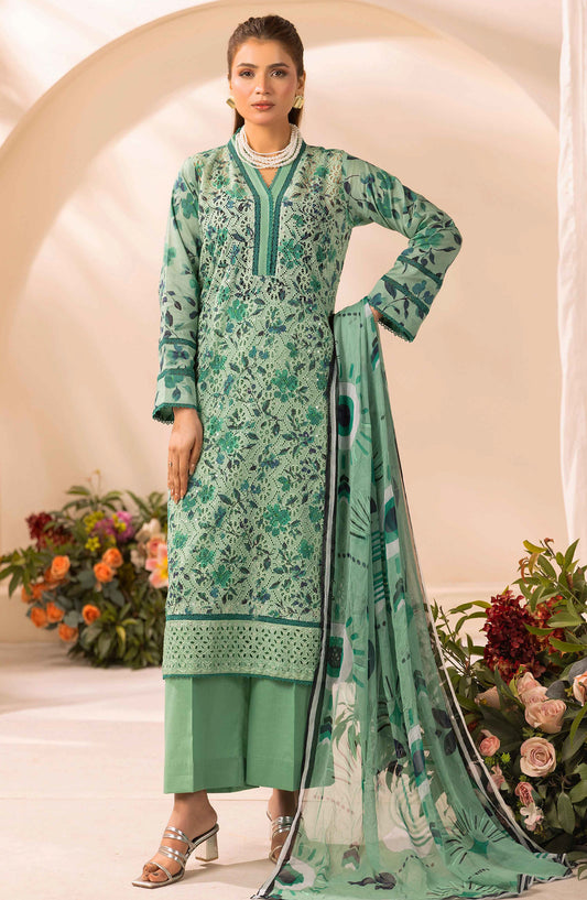Farah by Mahees Chikankari Lawn Unstitched 3 Piece Suit - D-09 - RA26FMH - Sea Green - Summer Collection