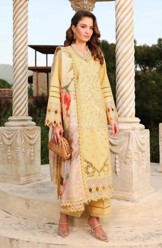 Florence by Rang Rasiya Embroidered Lawn Unstitched 3 Piece Suit - MIRHA - RR26FL - Yellow - Summer Collection