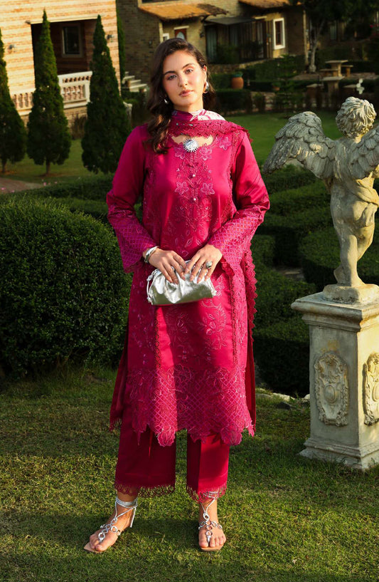 Florence by Rang Rasiya Embroidered Lawn Unstitched 3 Piece Suit - MIRAAL - RR26FL - Pink - Summer Collection