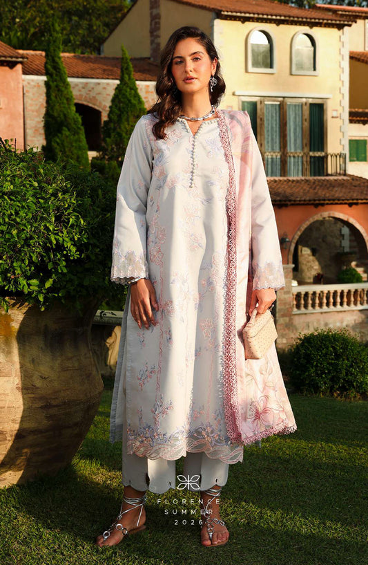 Florence by Rang Rasiya Embroidered Lawn Unstitched 3 Piece Suit - ALIZEH - RR26FL - Blue - Summer Collection