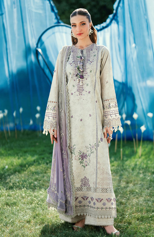 Florent Embroidered Lawn Unstitched 3 Piece Suit - FEF-6B - FL26EDE - Green - Festive Collection
