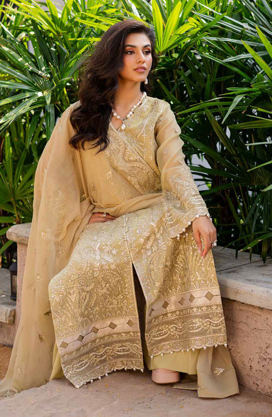 Freesia Noir Embroidered Chiffon Unstitched 3 Piece Suit - FS-50093 Acintya - MNM25FNO - Green - Festive Collection