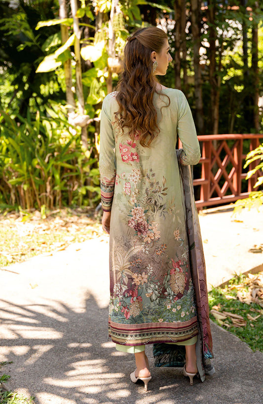 Ghazal by Ramsha Embroidered Lawn Unstitched 3 Piece Suit - G-304 - RM25GHZ3 - Green - Summer Collection