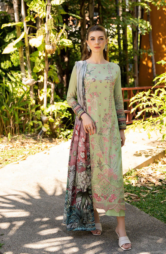 Ghazal by Ramsha Embroidered Lawn Unstitched 3 Piece Suit - G-304 - RM25GHZ3 - Green - Summer Collection