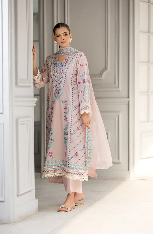 Afiay Embroidered Lawn Stitched 3 Piece Suit - Gorgeous - AFY25PR - Pink - Summer Collection