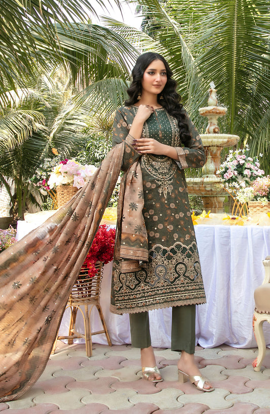 Gul Bahaar by Tawakkal Fabrics Embroidered Lawn Unstitched 3 Piece Suit - D-2790 - TF26GB - Green - Summer Collection