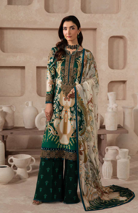 Gulaal Syra Embroidered Lawn Unstitched 3 Piece Suit - Vantae - GUL26SYR - Green - Summer Collection