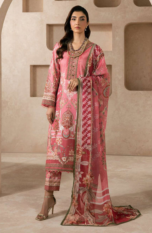 Gulaal Syra Embroidered Lawn Unstitched 3 Piece Suit - Floren - GUL26SYR - Pink - Summer Collection