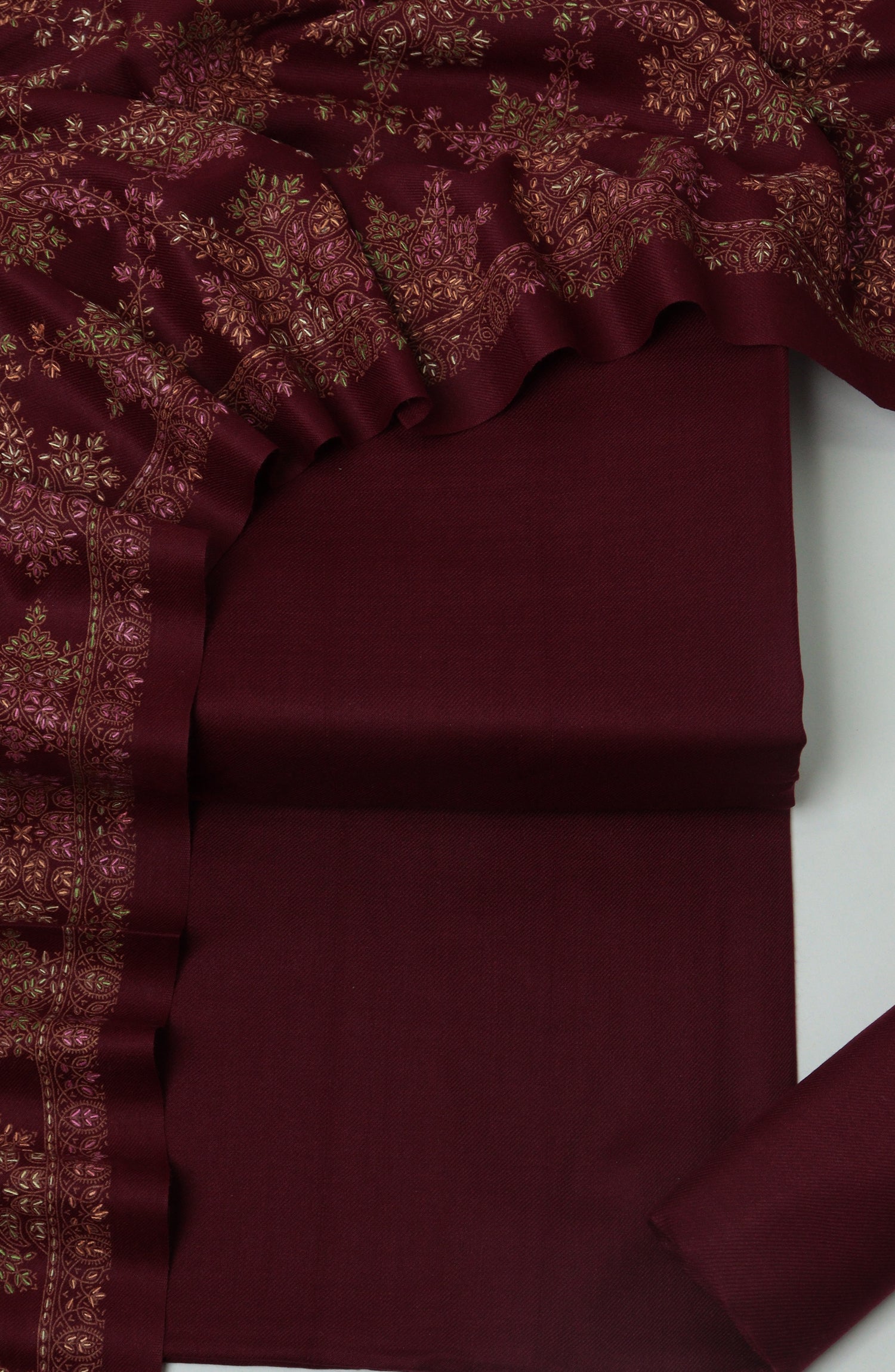 Gulposh by Amna Khadija Pashmina Unstitched 3 Piece Suit - D-03 - AM26GPM - Maroon - Winter Collection