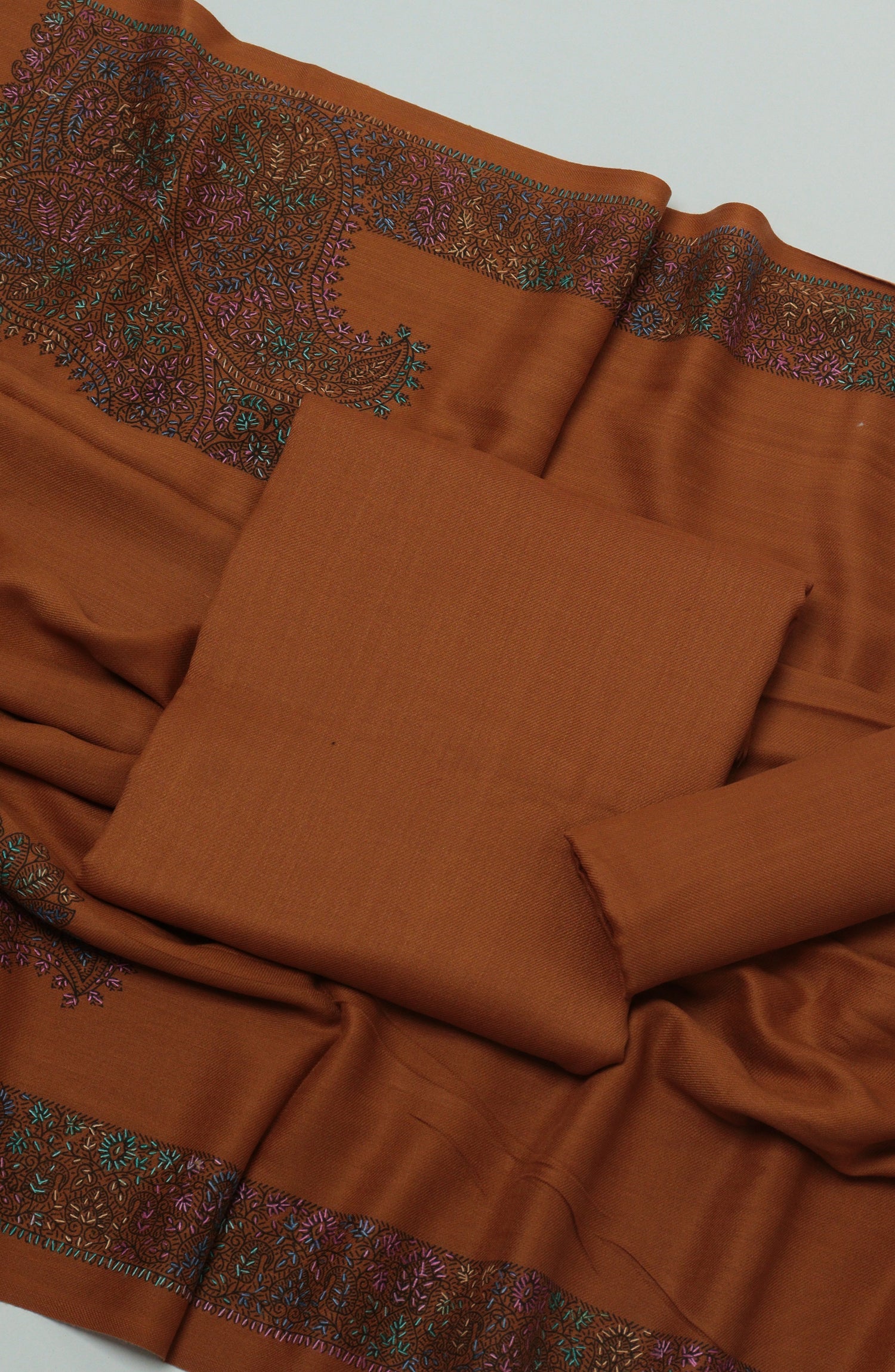 Gulposh by Amna Khadija Pashmina Unstitched 3 Piece Suit - D-04 - AM26GPM - Rust - Winter Collection