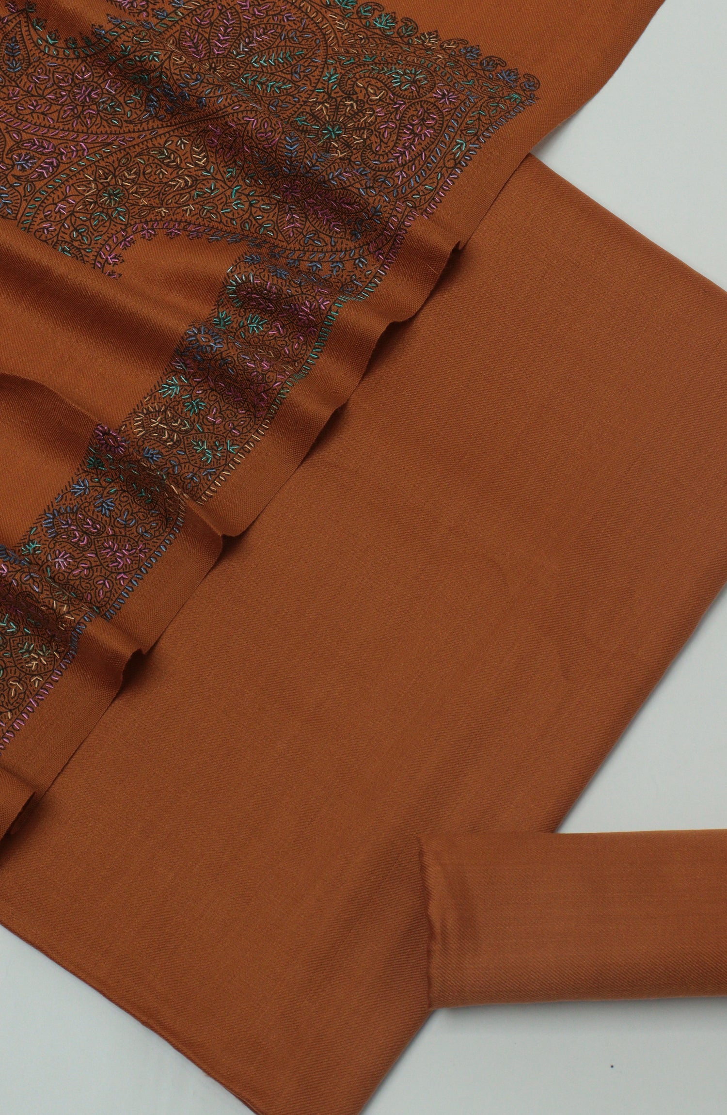 Gulposh by Amna Khadija Pashmina Unstitched 3 Piece Suit - D-04 - AM26GPM - Rust - Winter Collection