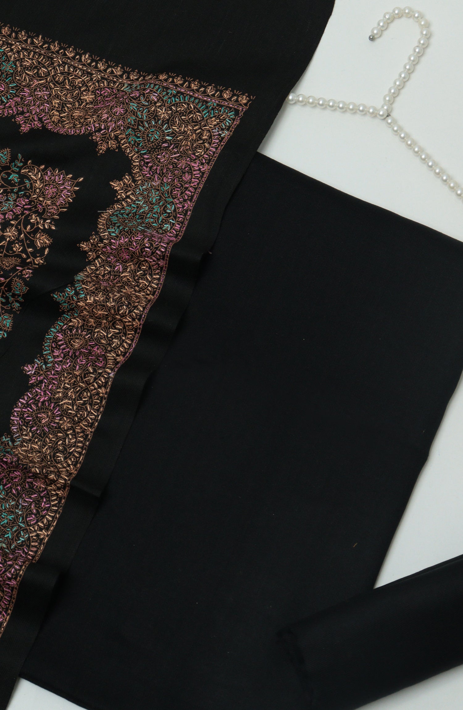 Gulposh by Amna Khadija Pashmina Unstitched 3 Piece Suit - D-08 - AM26GPM - Black - Winter Collection