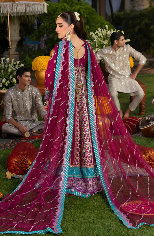 HAYE DIL by Sahane Luxury Formals Embroidered Raw Silk Unstitched 3 Piece Suit - CT 29002 Song of Joy - SAH25HYD - Pink - Wedding Collection