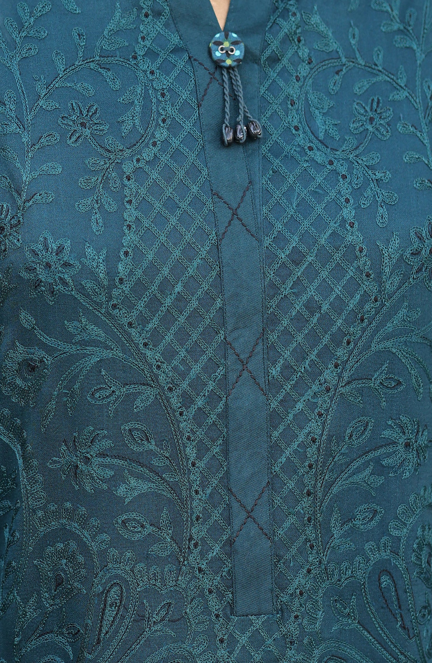 HZ Royal Embroidered Viscose Satin Unstitched 3 Piece Suit - D-07 - HZ26RL - Green - Winter Collection