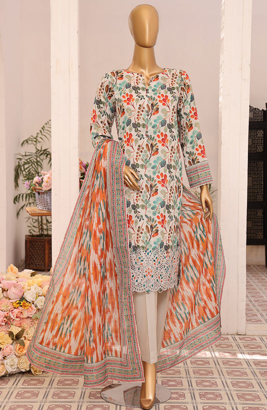 Asasa by HZ Textile Digital Printed and Embroidered Lawn Unstitched 3 Piece Suit - HZ25ASL2 - AEL-301 - Blue - Lawn Collection