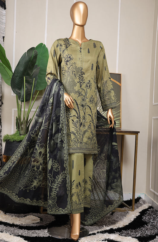 Nayab by HZ Textile Digital Printed Lawn Unstitched 3 Piece Suit - HZ25NYB2 - NPD-02 - Green - Summer Collection