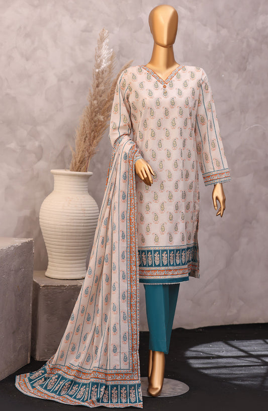 HZ Exclusive Printed Lawn Unstitched 3 Piece Suit - D-10 - HZ26PXL - Fawn - Summer Collection
