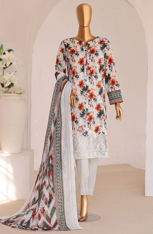 HZ Premium Embroidered Lawn Unstitched 3 Piece Suit - D-06 - HZ26PRMC - Multi - Summer Collection