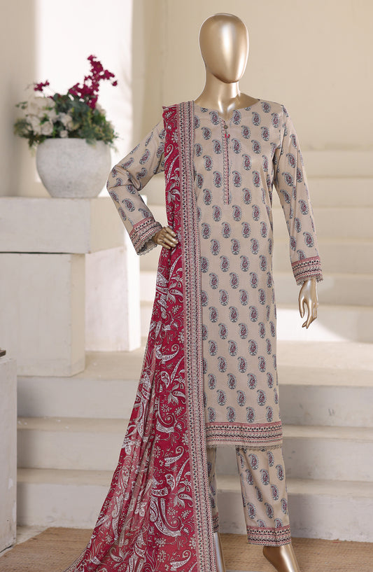 HZ Textile Printed Lawn Unstitched 3 Piece Suit - D-06 - HZ26CRS - Grey - Summer Collection