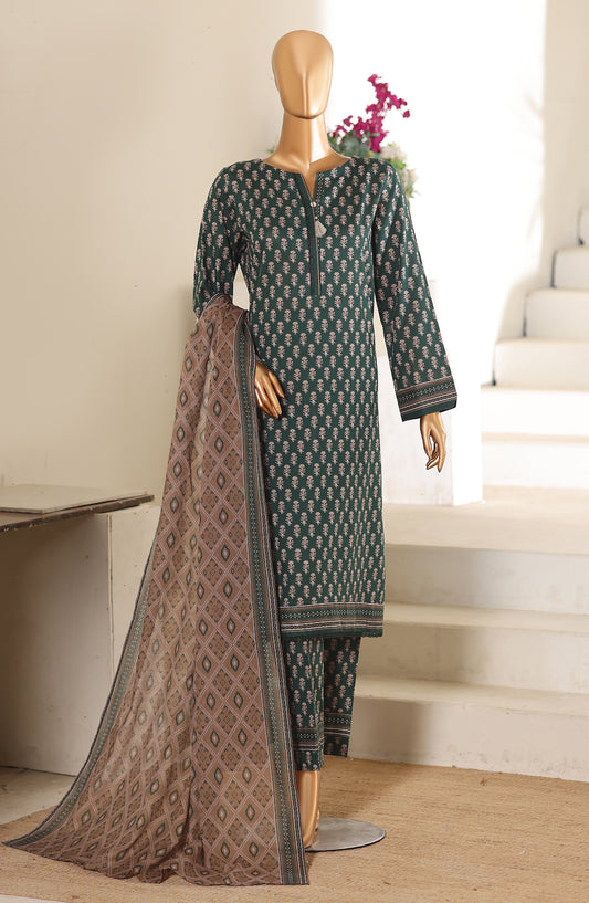 HZ Textile Printed Lawn Unstitched 3 Piece Suit - D-05 - HZ26CRS - Green - Summer Collection